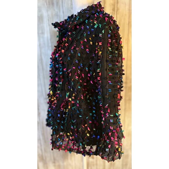 Draper's & Damon's Fashion Jacket Ribbon Details Black Shell Size Medium - Picture 5 of 9